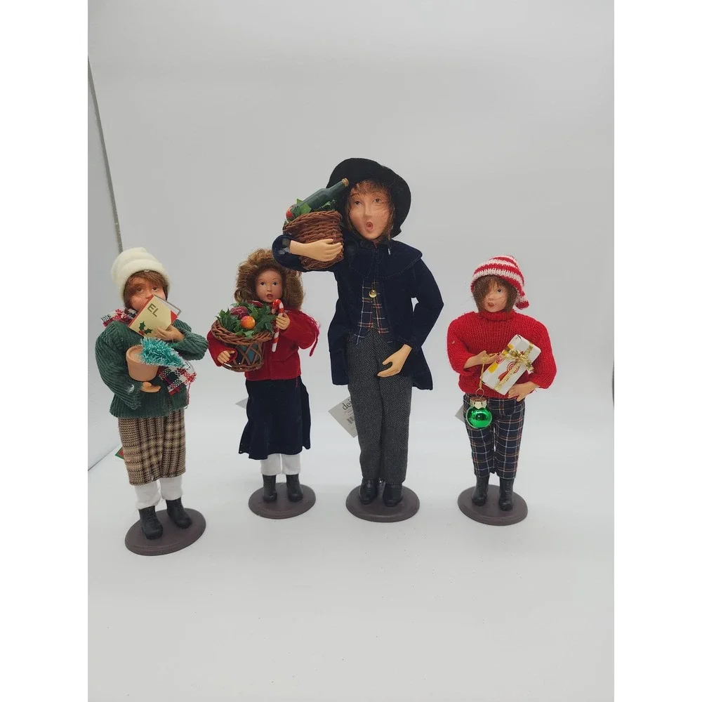 Vintage  Christmas Morning Carolers Figurines Set of 4 Victorian Holiday Decor